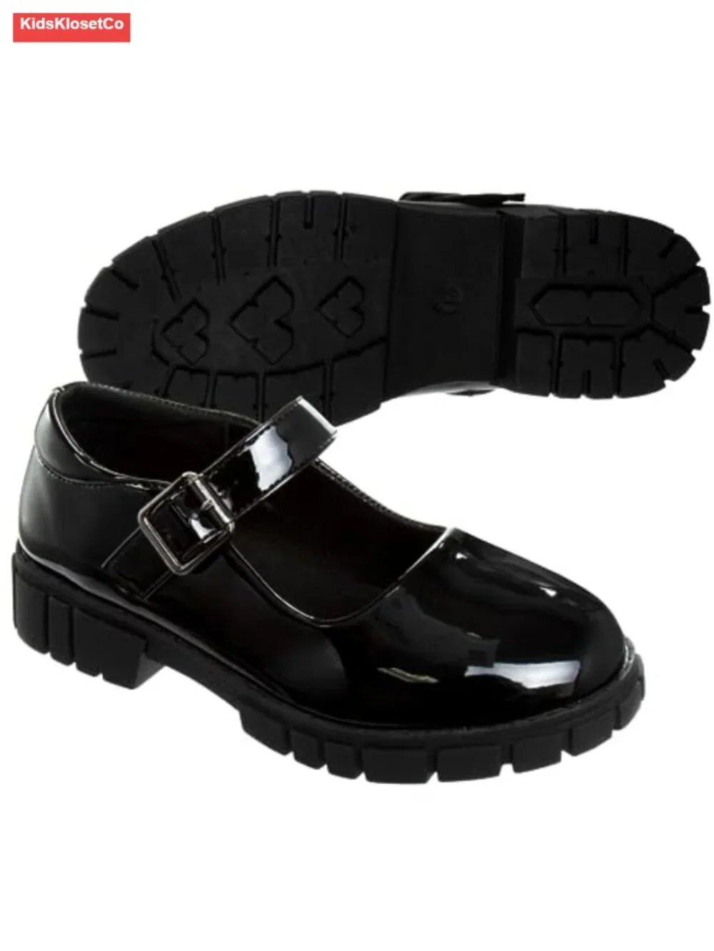 Girls Round Toe Mary Jane School Shoes Faux Leather Buckle